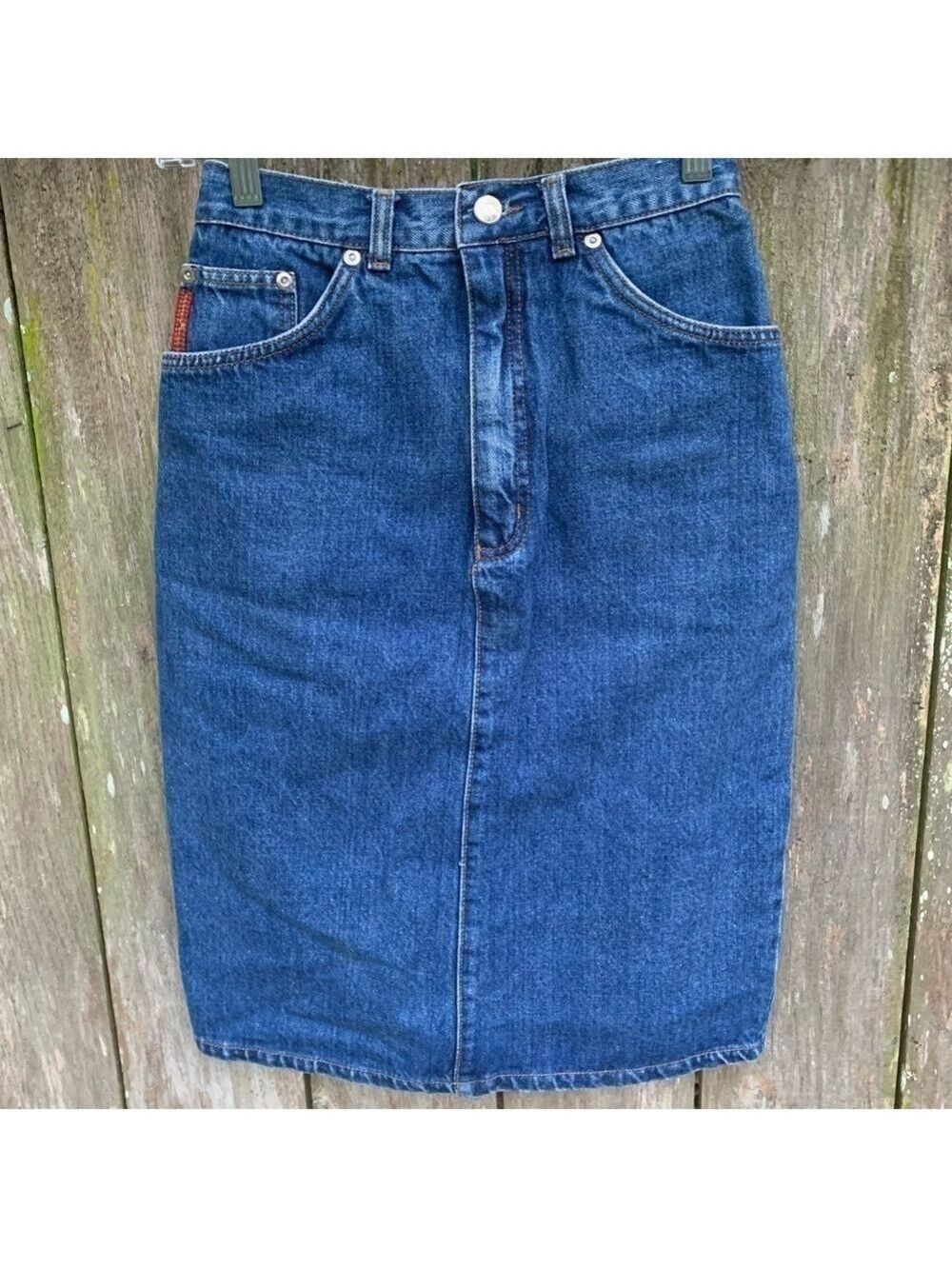 JORDACHE STUDIO vintage denim jean a line pencil skirt retro classic 80’s 90’s